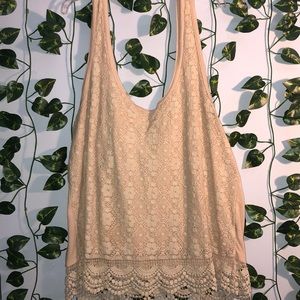 American Eagle Lacey Pink Tank Top